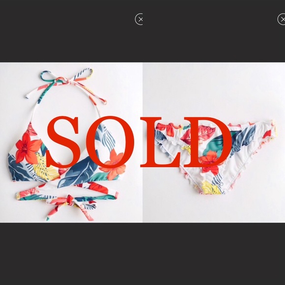 Hollister Other - Wrap triangle bikini top with ruffle bottoms